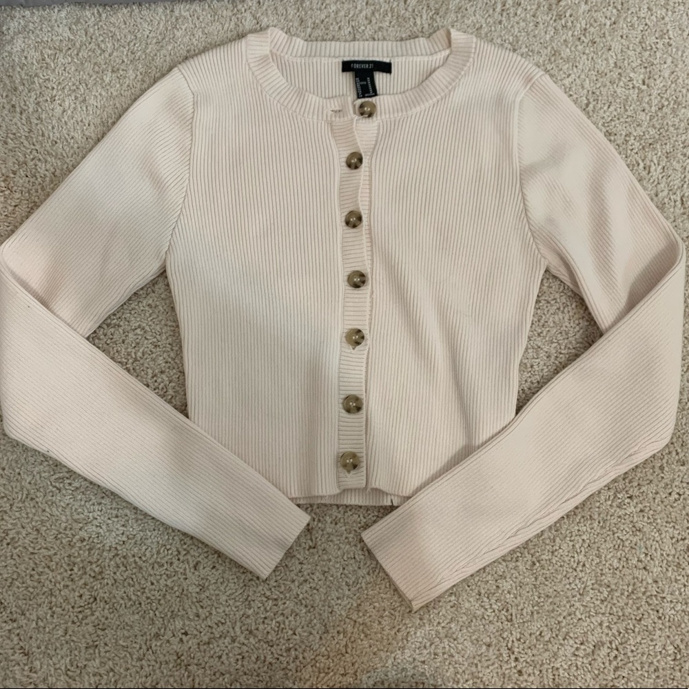 Forever 21 Ribbed Button Up Cardigan